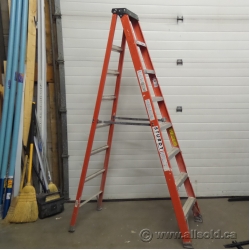Sturdy Ladder 8 ft. Fiberglass Step Ladder, 300 lb Capacity